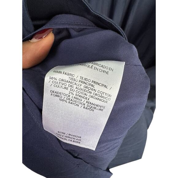 NWT Reformation ISADORA navy blue midi length short sleeve full wrap Size 10 - Picture 7 of 15